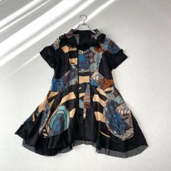 エイコ コンドウ 大きいサイズ 42 レース×タフタ異素材ミックス ジレ