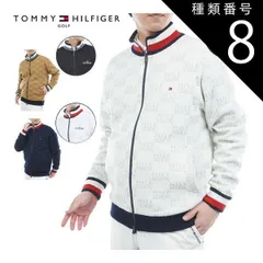 種類8：NVY(30)/L  トミーヒルフィガー ロゴジャガードニット フルジップ リバーシブル ジャケット ゴルフウェア メンズ 2025年秋冬モデル M-3L THMA574