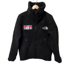 ノースフェイス ブルゾン サイズS メンズ - 黒×白×マルチ 長袖/ジップアップ/ランスアンタークティカフリースジャケット/NA72235/秋/冬