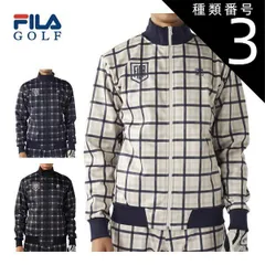 種類3：オフホワイト(OWT)/LL  フィラゴルフ チェック柄 ボンディング フルジップ ブルゾン ウェア メンズ 2025年秋冬モデル M-3L 785-208