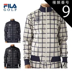 種類9：オフホワイト(OWT)/L  フィラゴルフ チェック柄 ボンディング フルジップ ブルゾン ウェア メンズ 2025年秋冬モデル M-3L 785-208