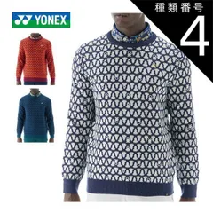 種類4：ブライトオレンジ(160)/3L  ヨネックス 総柄 クルーネック セーター ゴルフウェア メンズ 2025年秋冬モデル M-3L GWF2066