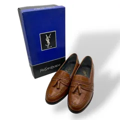 美品　希少　Yves Saint Laurent イヴサンローラン　YSL レザーシューズ　タッセルローファー　メダリオン　革靴　男女兼用　ウィメンズ　茶　ブラウン　25.5cm
