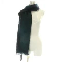 エンポリオアルマーニ EMPORIO ARMANI マフラー ストール 大判 ウール 毛 イーグルロゴ 刺繍  緑 グリーン 紺 ネイビー /MP ■GY19