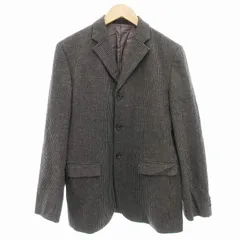 コムサデモードメン COMME CA DU MODE MEN 美品 テーラードジャケット 秋冬 総裏地 シングル 千鳥格子柄 3 ダークグレー /AE