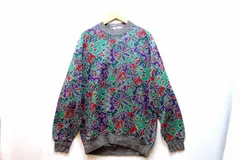 【227846】MISSONI ミッソーニ 【SPORT】 コットン100% ニット セーター メンズ M グリーン×パープル系