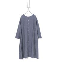 nest Robe コットン先染めストライプ ランタンスリーブチュニック