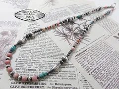 インディアンジュエリー インカローズ ターコイズ ビーズ ネックレス シルバー925 チェーン ナバホ inca-rose