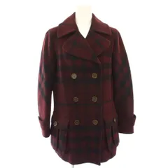 バーバリー ロンドン BURBERRY LONDON ピーコート Pコート ウール チェック 40 赤 黒 FN049-079-18 /TKのサムネイル