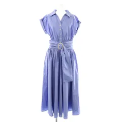 マイストラーダ Mystrada ボリュームギャザーシャツワンピース フレンチスリーブ ロング 38 ライトブルー /NR ■OS