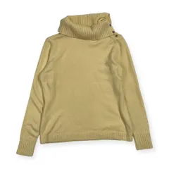 カシミヤ100% Monegal モネガル タートルネック ニット セーター 38/アイボリー レディース