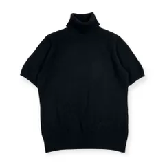 カシミヤ100% UNIQLO ユニクロ タートルネック 半袖 ニット セーター L/ブラック レディース
