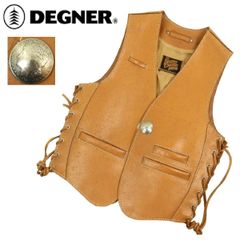 DEGNER ウエスタンレザーベスト　フリンジ　コンチョ　デッドストック　M DEGNER ウエスタンレザーベスト フリンジ コンチョ デッドストック M