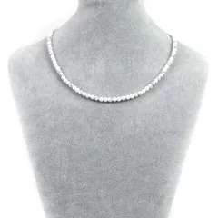 シンプルストーンネックレスハウライトマグネサイト【丸玉】4mm【天然石ビーズパワーストーン】