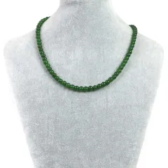 シンプルストーンネックレスカラージェード(ティーグリーン・染め)【丸玉】6mm【天然石ビーズパワーストーン】