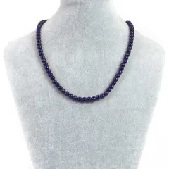 シンプルストーンネックレスカラージェード(パープル・染め)【丸玉】6mm【天然石ビーズパワーストーン】