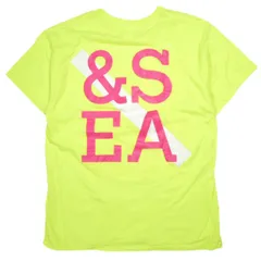 WIND AND SEA x SATURDAYS NYC ウィンダンシー サタデーズ ニューヨークシティ 別注 ロゴプリントTシャツ WDS-CS-58 L ライムイエロー 半袖 トップス g23886