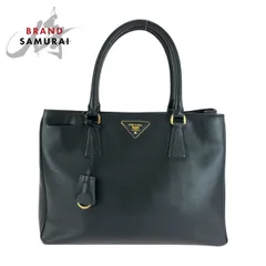 PRADA プラダ サフィアーノ ガレリア ブラック 黒 ゴールド金具 レザー ハンドバッグ トートバッグ レディース 505160【中古】