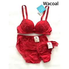 【新品】Wacoal　ワコール　リボンブラ＆ショーツ＆ソング (Tバックショーツ) 3Pセット　C65/M   送料込み　6460678