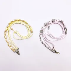 【期間限定】マクラメフラワー編みスマホショルダー　長さ調整可能