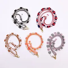 【期間限定】マクラメフラワー編みスマホショルダー 長さ調整可能