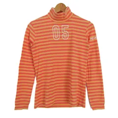 パーリーゲイツ 長袖Ｔシャツ トップスハイネックボーダー柄ゴルフウエア レディース 1サイズ オレンジ PEARLY GATES 【中古】