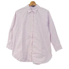 インディヴィ 長袖シャツ トップス ストライプ柄 コットン レディース 38サイズ ピンク INDIVI 【中古】