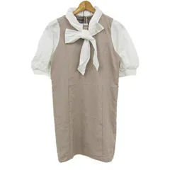 グレイル ワンピース トップス 半袖 ボウタイ ブラウス 未使用品 レディース Mサイズ 白×ベージュ GRAIL