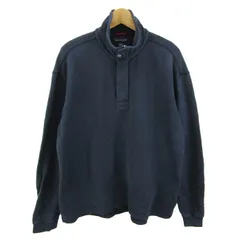 ヒルフィガー スウェット トレーナー トップス ハイネック ハーフボタン メンズ Lサイズ ネイビー Hilfiger 【中古】