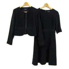 ソーシャルタイム セットアップ 上下セット ジャケット ワンピース フォーマル 東京ソワール レディース 13サイズ 黒 Social time 【中古】