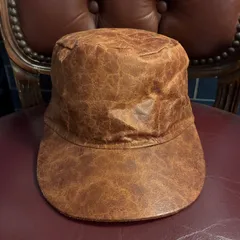 激レア MADE IN JAPAN製 PHENOMENON 2009年モデル クラック加工 LAMB LEATHER 本革ラムレザーアーミーキャップ ブラウン ONE SIZE