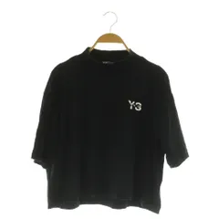 ワイスリー Y-3 adidas YOHJI YAMAMOTO モックネック Tシャツ カットソー 七分袖 クロップド S ブラック /MY ■OS