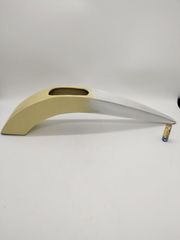 花器 四角形 角型 イエロー ホワイト 模様 花台 窯 工房 池坊 フラワーベース 水盤 華道具 花瓶 変形 シンプル 生花 華道 磁器 手作り アンティーク レア レトロ インテリア ビンテージ 昭和 24428四つ葉[YT00548]