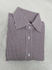 トムフォード パープル ギンガム チェックシャツ