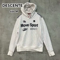 DESCENTE デサント ムーブスポーツ レディース M スウェット パーカー フーディ DAT-2083W Move Sport カラフル水玉 ドット柄 ロゴプリント 白 ホワイト トレーニングウェア スポーツウェア JASPO ★ ■◇のサムネイル