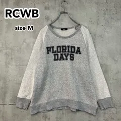 RCWB RODEO CROWNS WIDE BOWL ロデオクラウンズ スウェット トレーナー M グレー FLORIDA DAYS 12 ロゴ ビッグシルエット ラグラン 切り替え カジュアル ストリート 古着女子 ゆったり ユニセックス ★ ◇■