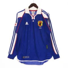アディダス adidas タグ付き 2001年 日本代表 ホーム ユニフォーム レプリカ シャツ 長袖 EQUIPMENT 青 ブルー M ■GY99
