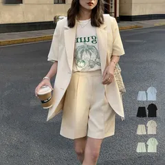 半袖ジャケット ショートパンツ セット夏のサムネイル