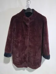 ワイン色 ファー ジャケット