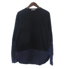 マルニ MARNI オーガニックコットンジャージー Tシャツ カットソー 長袖 シャツ切替 44 紺 ネイビー イタリア製のサムネイル