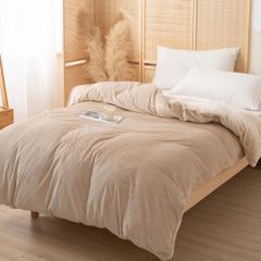 EMME あったか掛け布団カバー シングル フランネル 冬 布団カバー 極細マイクロファイバー 毛布カバー なめらか ふわもこ 厚手 発熱 掛けふとんカバー 暖かい 静電気防止 掛布団カバー 蓄熱保温 ファスナー仕様 ラクダ(170×210cm) R11330