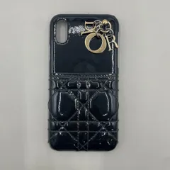 美品　Christian Dior クリスチャンディオール　レディディオール　iPhoneケース　スマホケース　キルティング　カナージュ　ラムスキン　ロゴ　黒　ブラック