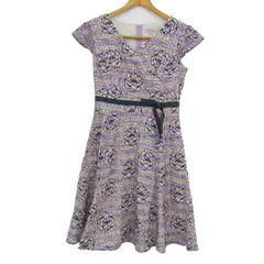 トッカ ワンピース トップス フレンチスリーブ 花柄 刺繍 日本製 レディース 紫×ピンク×紺 TOCCA 【中古】