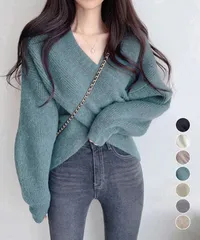 カシュクール ニットトップス レディース