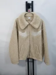 ナイキ フリース ダブル ビックスウッシュ シェルパ シープスキン ボア ジャケット アイボリー xxl