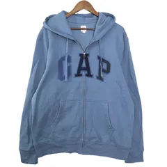 GAP ギャップ 秋冬 ビッグ ロゴ★ スウェット 裏起毛 ジップ パーカー Sz.XL メンズ 青系 大きいサイズ