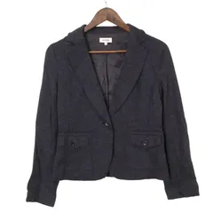 ensuite エンスウィート 秋冬★ アンゴラ テーラード ジャケット ブレザー クロップド Sz.2 レディース 灰のサムネイル