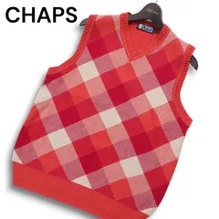 CHAPS チャップス ラルフローレン 通年 コットン ニット★ アーガイル柄 Vネック ベスト Sz.M メンズ
