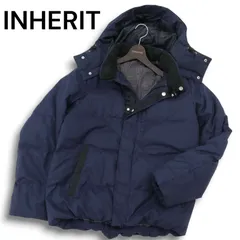 INHERIT インヘリット 秋冬★ フーディー ダウン ジャケット Sz.M メンズ 紺 ネイビー