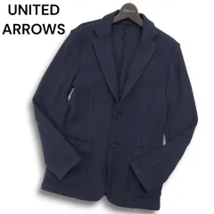UNITED ARROWS ユナイテッドアローズ 秋冬★ ウール ニット アンコン テーラード ジャケット Sz.S メンズ 紺 ネイビー